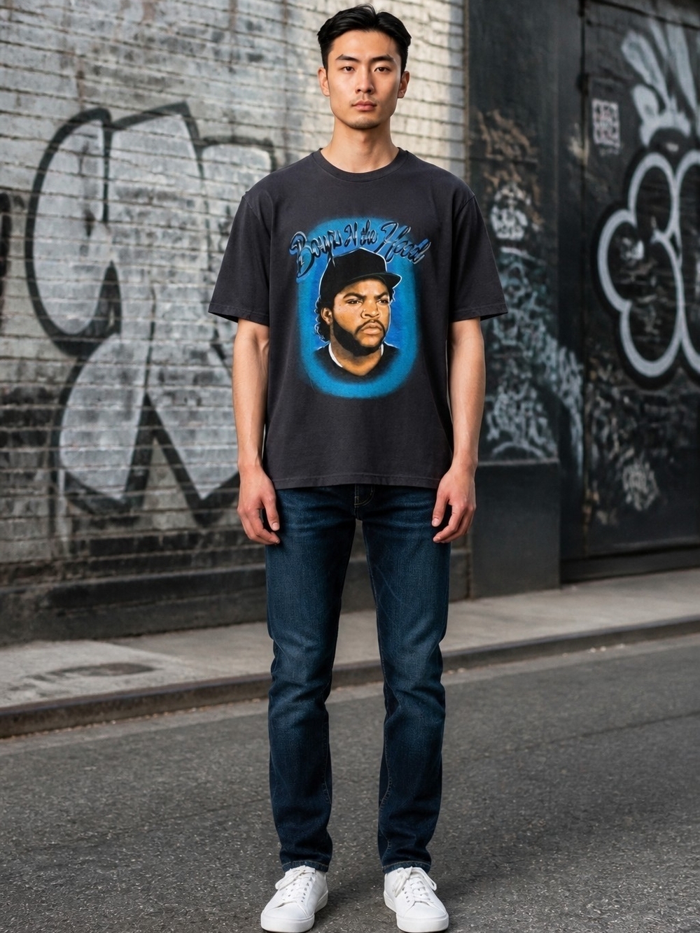 Boyz N the Hood Ice Cube Graphic T-Shirt Black Men's XL Rap Hip Hop Movie Tee